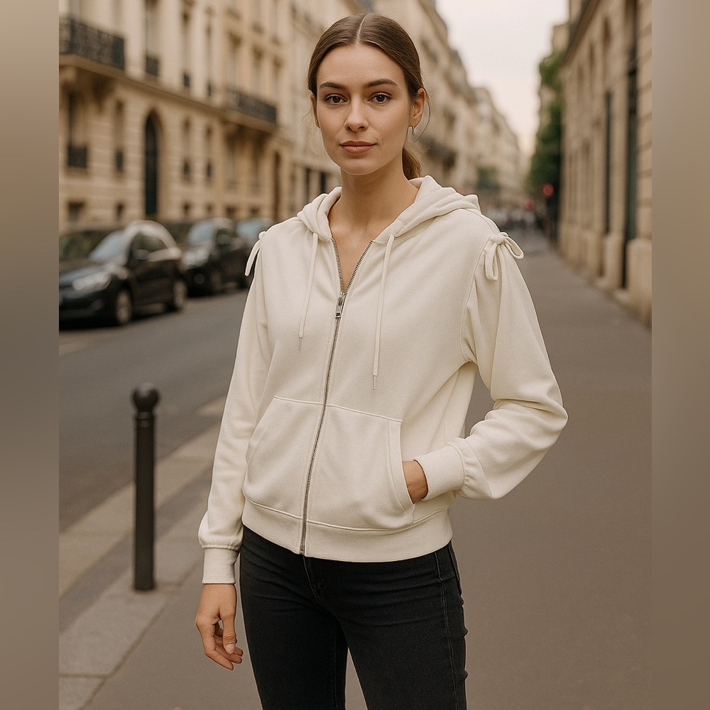 Splendid shoulder tie Hoodie soft